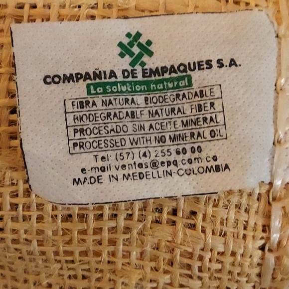 DECOR - Coffee Bean Bag. Large Auth Columbian bag 36 X 28 - Picture 3 of 5